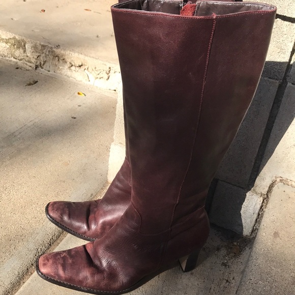 burgundy calf boots